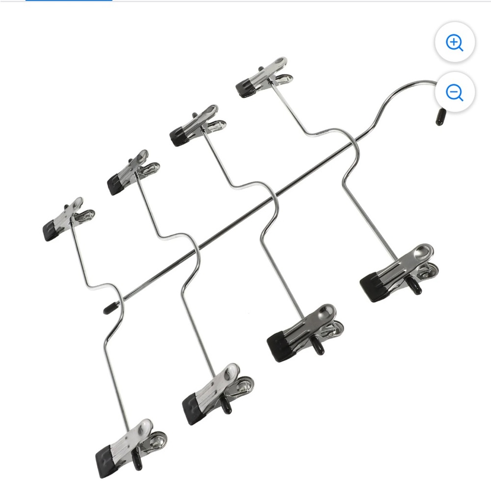 Silver Multi-Tier Hanger with Black Clips